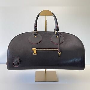 Proenza Schouler Kiri Black Leather Doctor’s Bag Top Handle Goat Hair Satchel